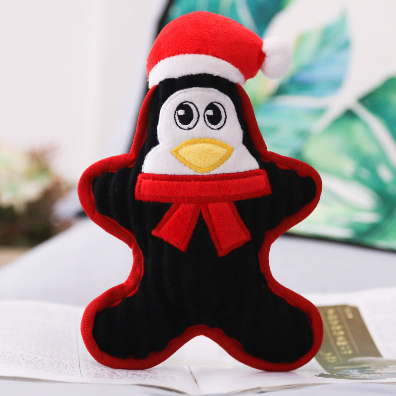 Delightful Santa Penguin Snowman Pet Toy - Perfect Plush Companion for Your Furry Friend
