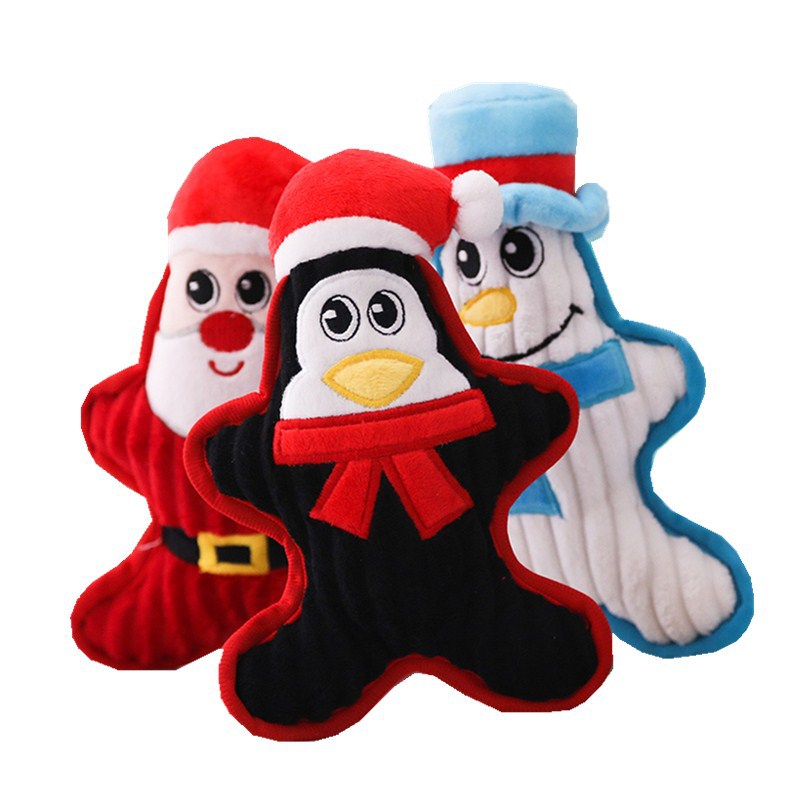 Delightful Santa Penguin Snowman Pet Toy - Perfect Plush Companion for Your Furry Friend