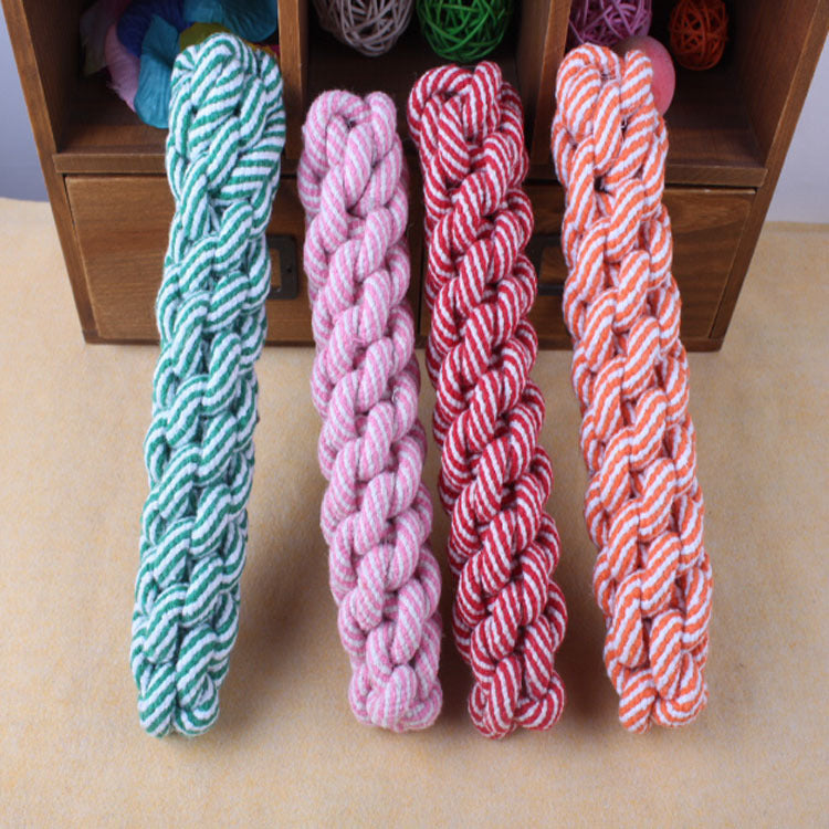 Engaging Striped Cotton Rope Pet Toy for Happy, Healthy Dogs