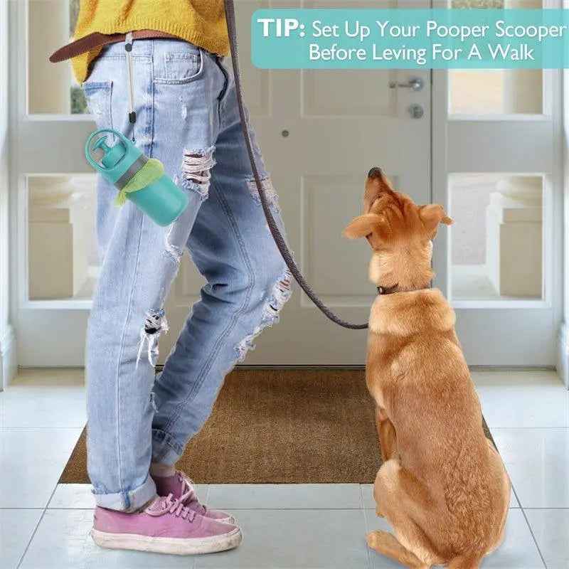 Portable Dog Pooper Scooper with Built-In Bag Holder